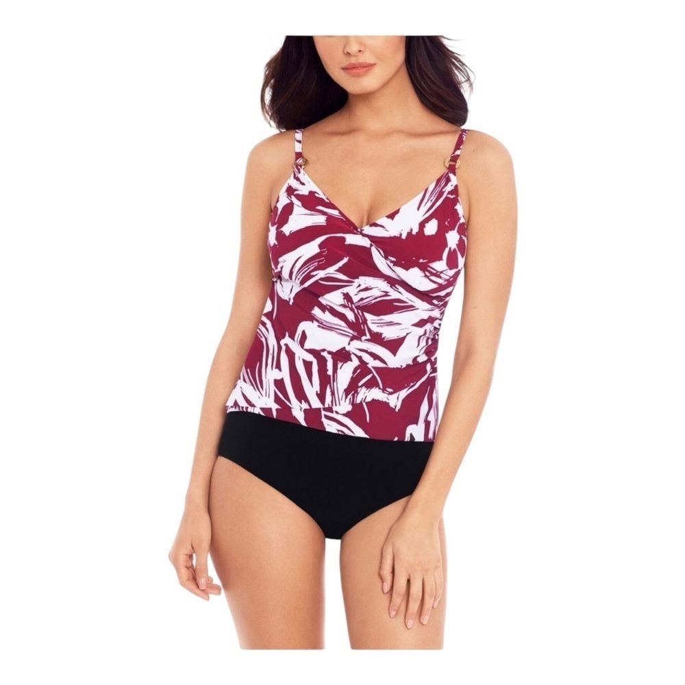 Magicsuit Put A Ring On It Lily Tankini Top in Cherry Ted Abstract NWT